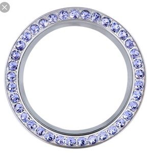 Origami Owl Large Tanzanite Swarovski Locket Face